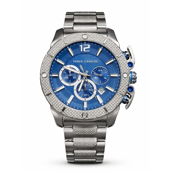 Vince Camuto VC1020SV Stainless Steel Blue Dial Chronograph Watch